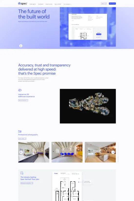 Modern Blue Sans-serif Real Estate Webflow website example