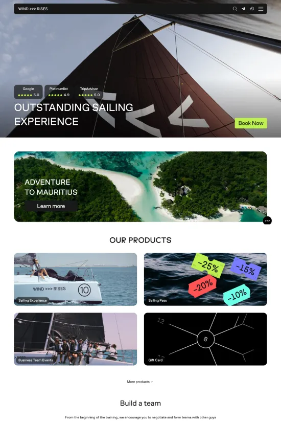 Minimalistic Sans-serif Clean Adventure Webflow site