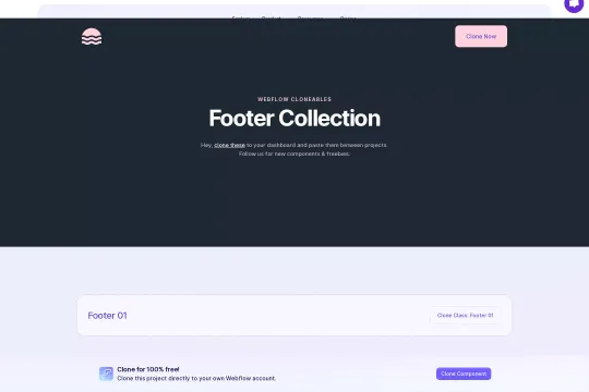 Footer Design Collection Webflow cloneable