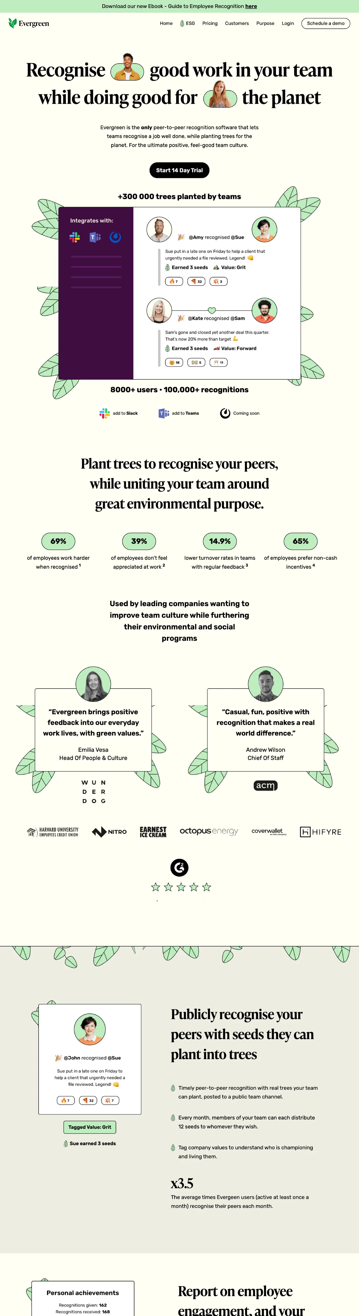 Eco-friendly Human Resources Software Webflow website example