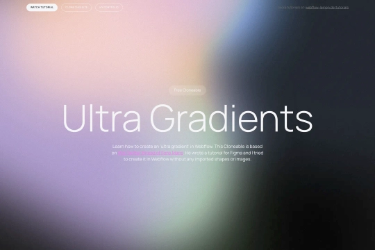 Unique Blurry Gradients Native Interactions Webflow Cloneable