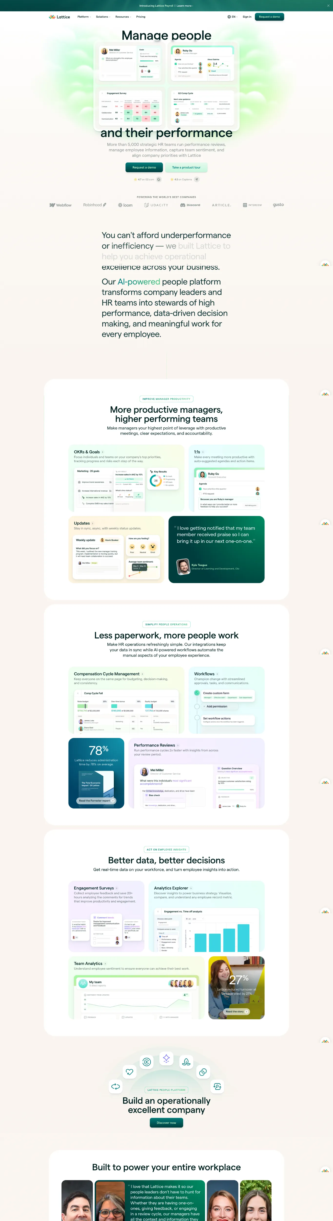 Modern Green HR Management Webflow website example
