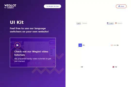 Multilingual language switcher Webflow cloneable