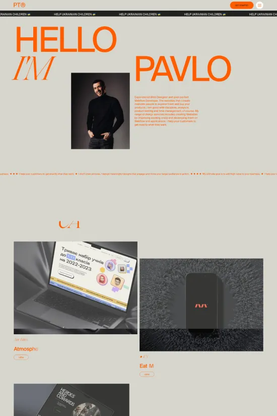 Modern Orange Webflow Design Example