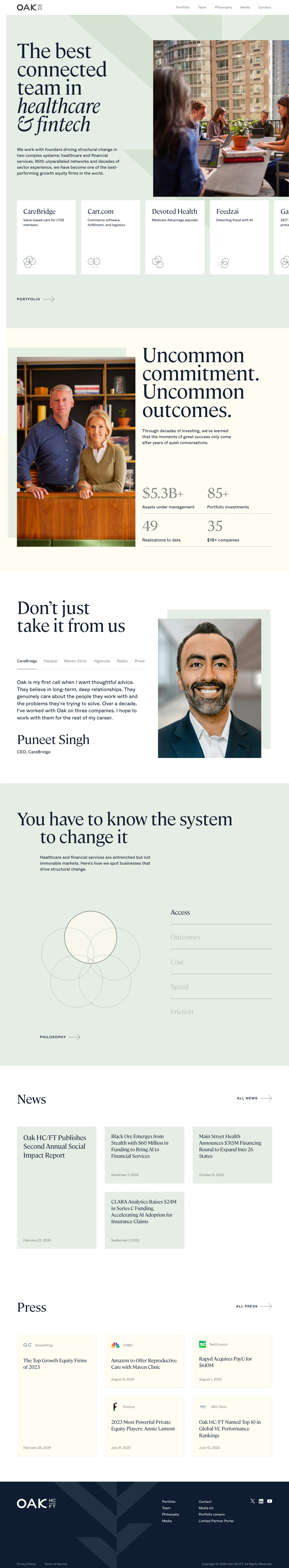 Webflow website example Healthcare Corporate Clean Green