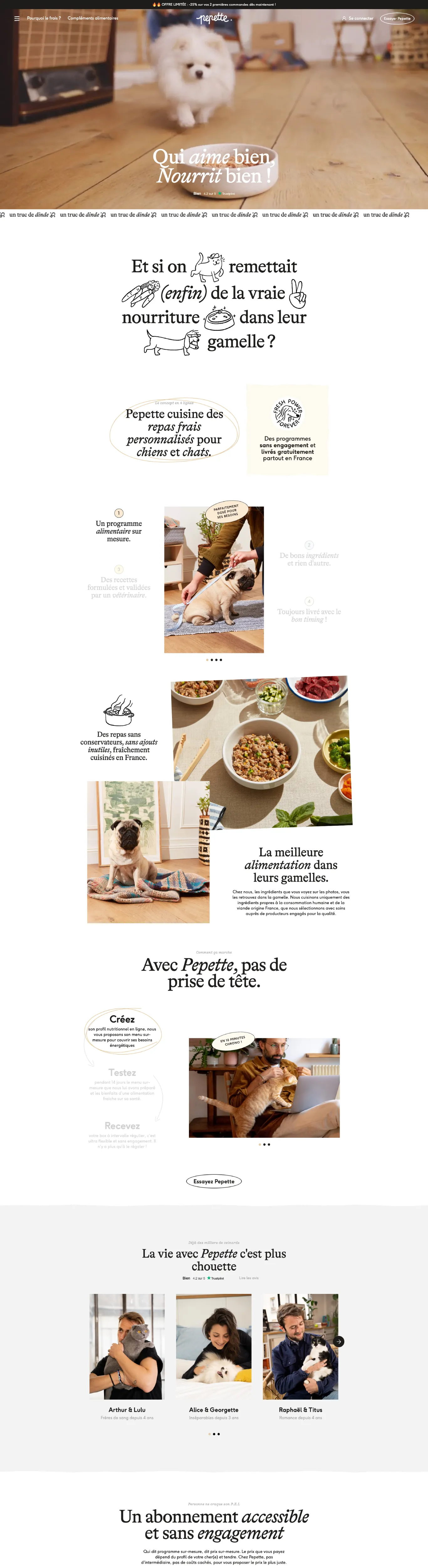 Pet Food Webflow website example