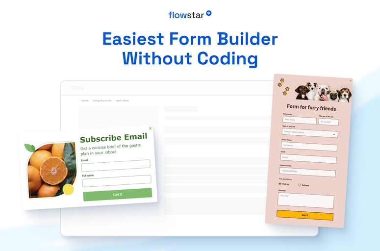 Streamline form creation on Webflow websites with Flowstar: Form Builder. Effortlessly design, customize, and integrate forms without coding. Enhance user experience, save time, and boost engagement for business growth. Ideal for Webflow designers and developers seeking efficiency and data utilization.
