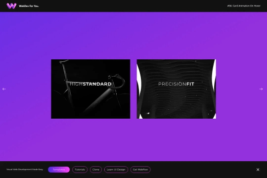 Hover Animation Cards Webflow cloneable
