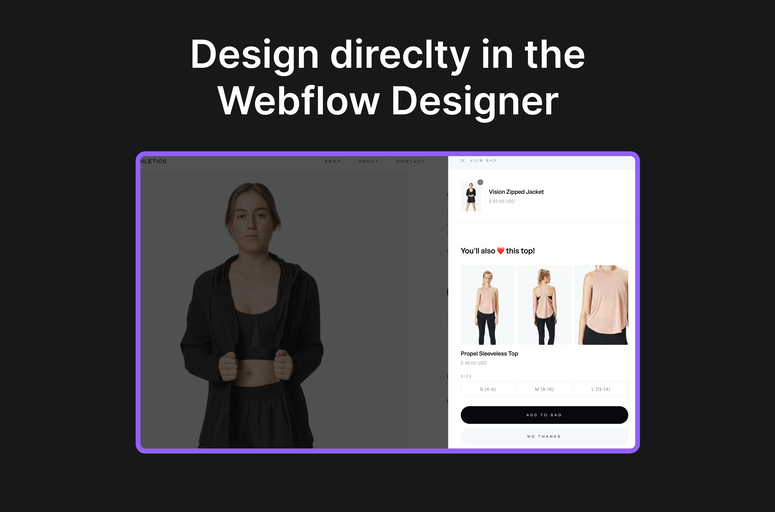 Enhance your Ecommerce performance with the Flow Phantom Webflow app. Seamlessly integrate upsell and cross-sell offers, boost revenue, and improve customer experience. Perfect for designers and developers aiming to maximize sales and engage customers effectively.