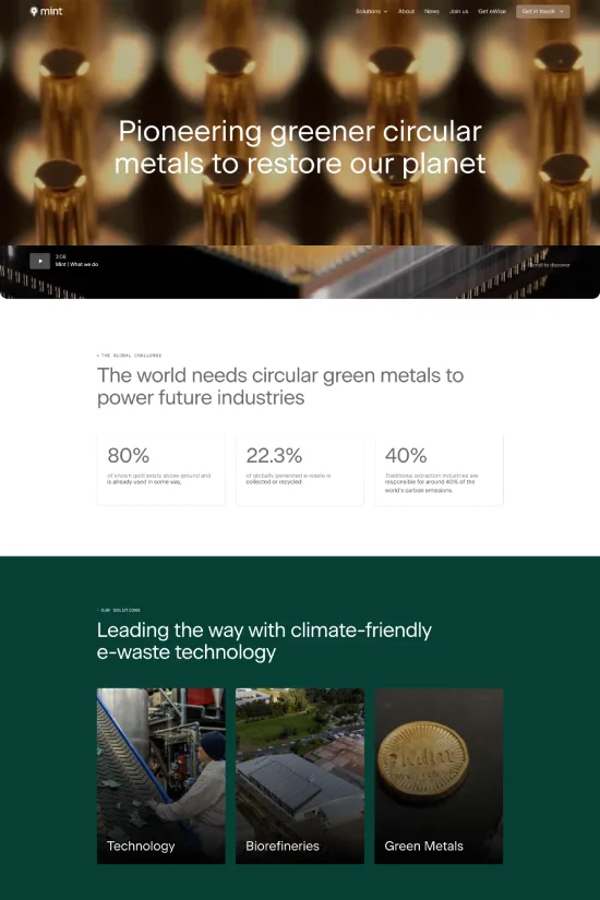 Green Sans-serif Modern Environmental Webflow website example