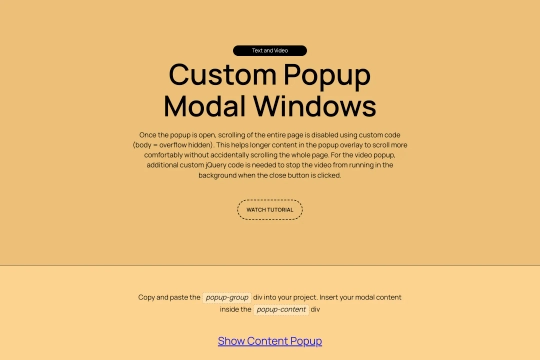Video Popup Modal Webflow cloneable
