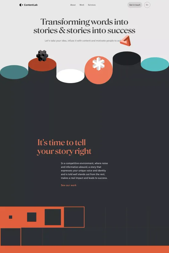 Modern Minimal Geometric Marketing Webflow website example
