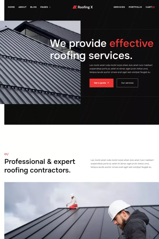 Roofing Dark Grey Modern Webflow Website Template