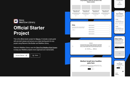 Relume Library Style Guide Webflow cloneable