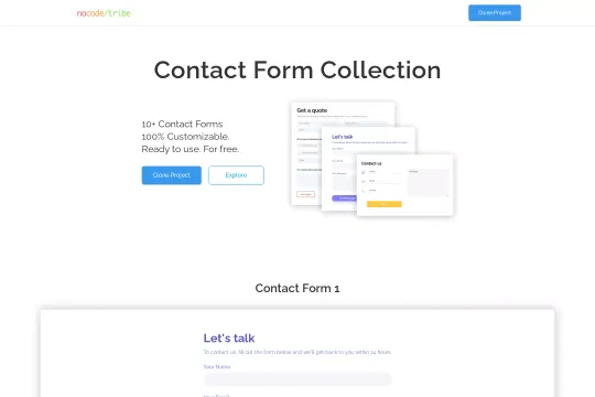 Contact Form Designs Webflow cloneable