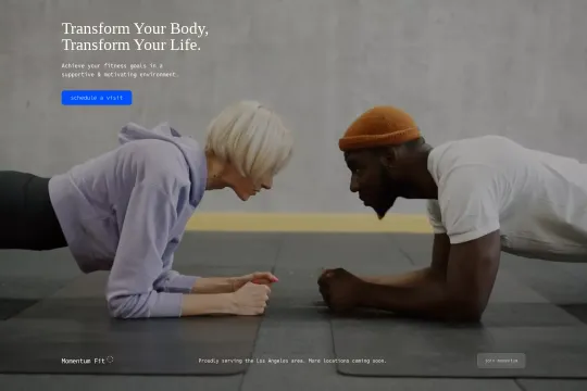 Momentum Fit Landing Page Webflow cloneable