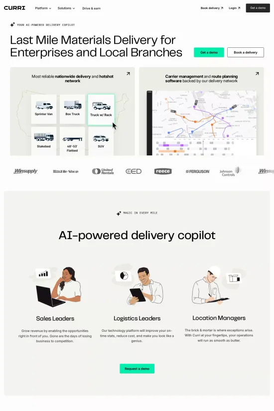 Minimalistic Sans-serif Modern Logistics Webflow website example