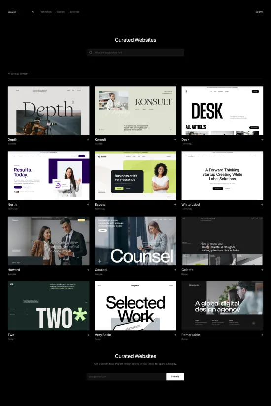 Black and White Modern Directory Webflow website template