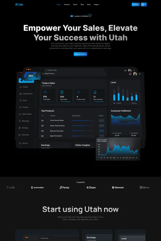 Technology Dark Theme Modern Webflow website template