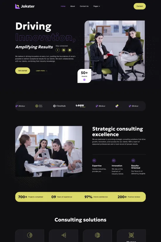Marketing Black Clean Corporate Webflow Website Template