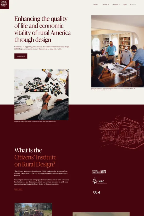 Clean Nonprofit Red Webflow website example