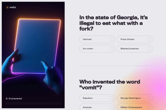 Interactive CMS Quiz Webflow cloneable