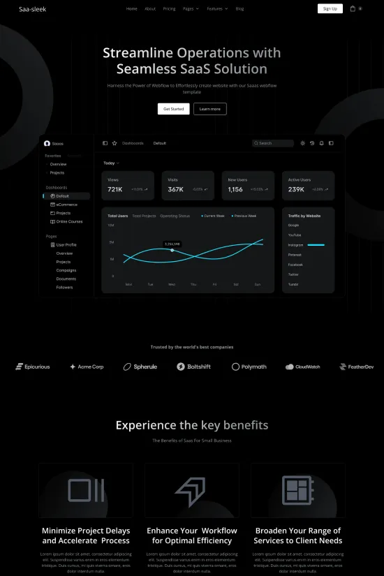 Corporate High-Contrast Webflow Website Template