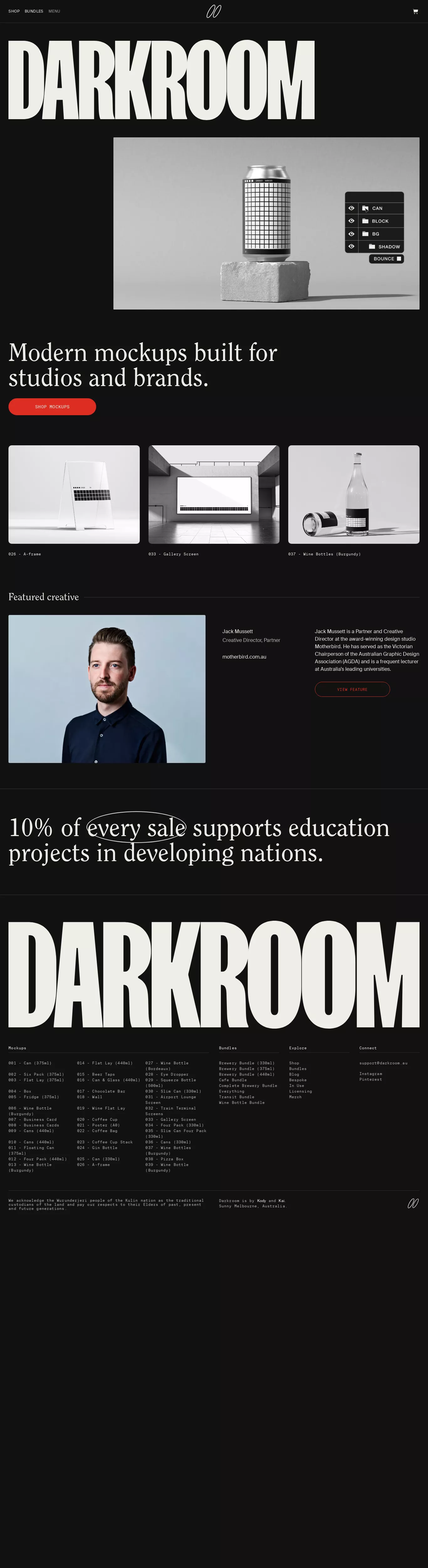 Modern Mockups Monochromatic Sans-serif Webflow website example - Design