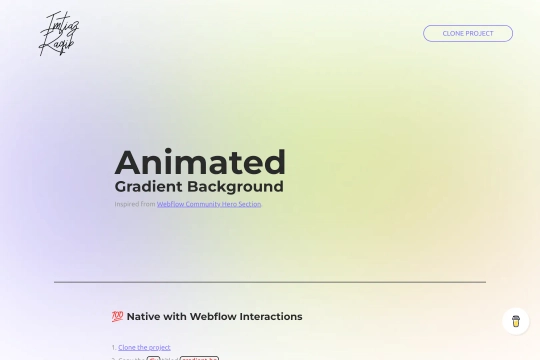 Animated Gradient Background Webflow cloneable