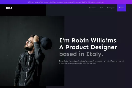 Product Designer portfolio template Webflow cloneable