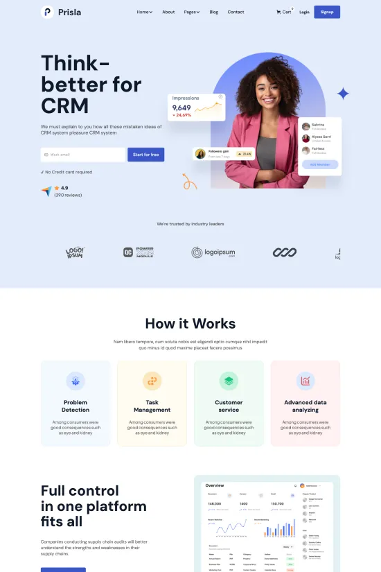 Modern Blue Technology Webflow website template
