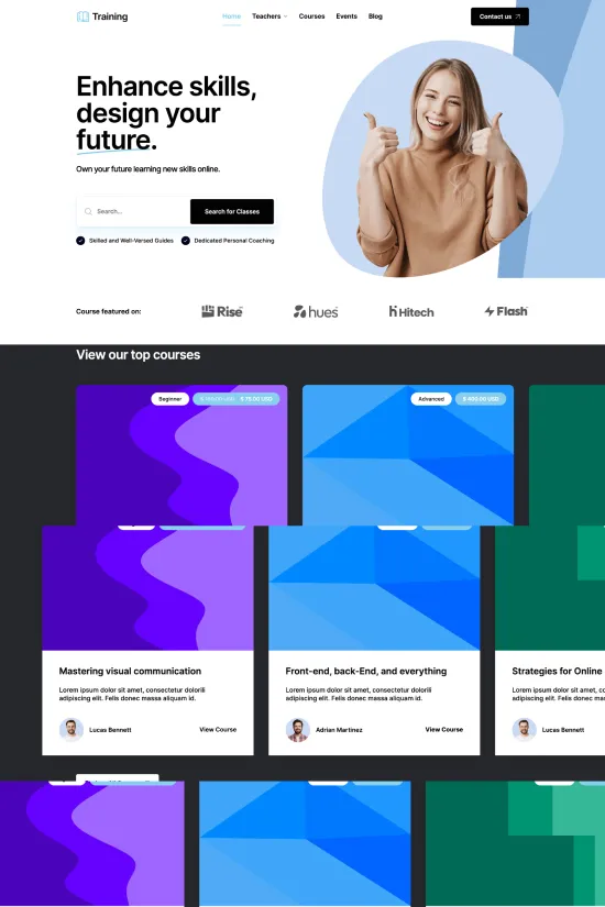 Vibrant Purple Training Webflow website template