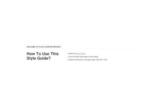 Flux Starter Style Guide Webflow cloneable