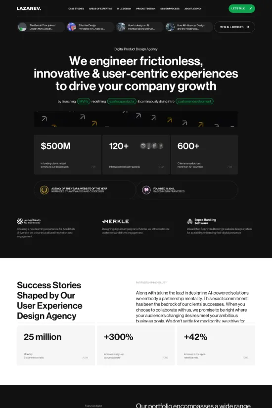 Modern Dark Theme Sans-serif Webflow website example