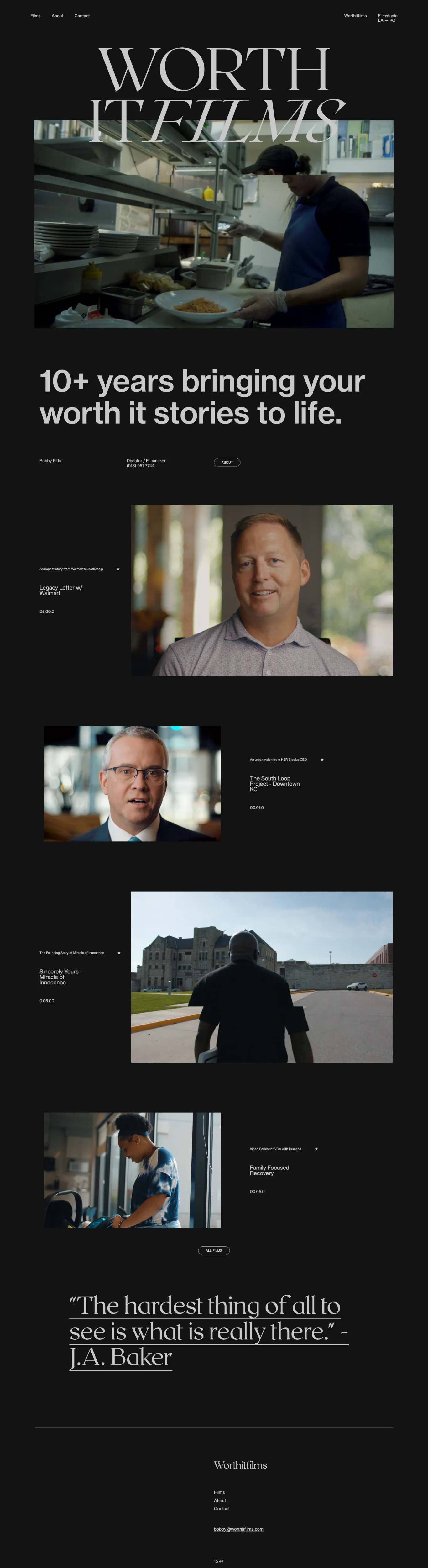 Modern Cinematic Black White Webflow website example
