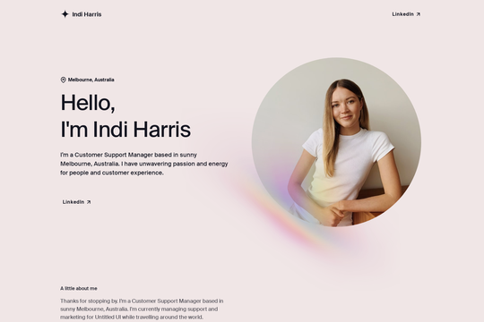 Indi Harris Portfolio Template Webflow Cloneable