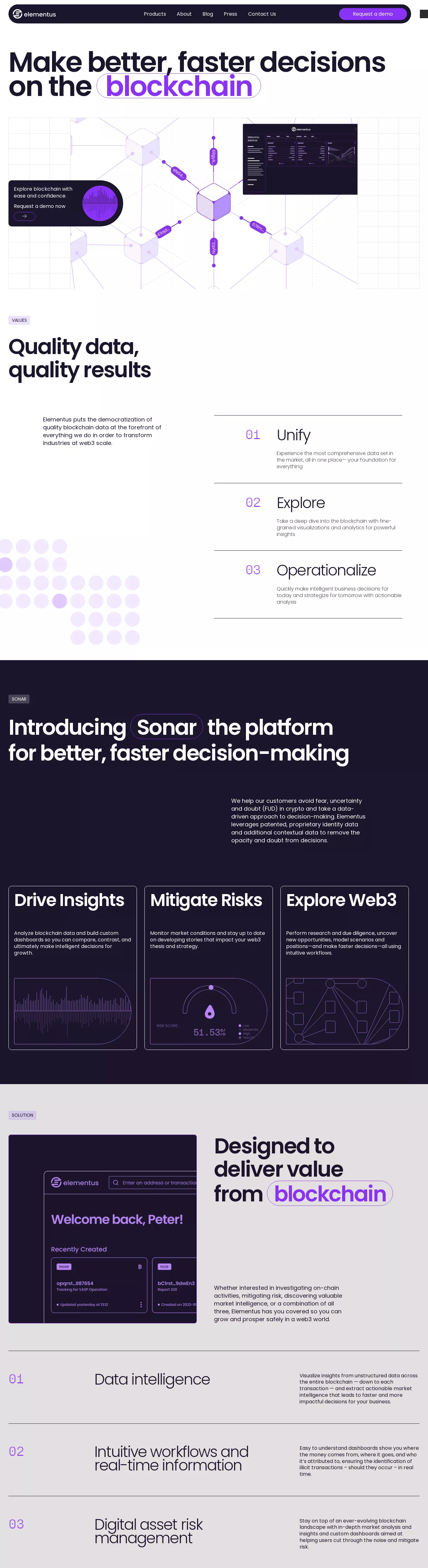 Modern Purple Blockchain Webflow website example