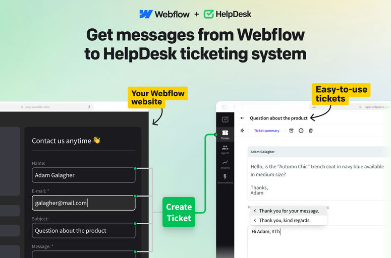 Streamline customer support processes with the Webflow app, HelpDesk. Consolidate communication channels, enhance collaboration, and prioritize security. Boost efficiency, data protection, and customer satisfaction with advanced automation features and seamless integrations. Ideal for businesses of all sizes seeking exceptional support solutions.
